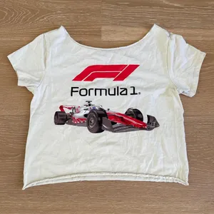 Aeropostale Formula 1 Graphic Tee Off Shoulder Car Size S White Red Black thumbnail 3