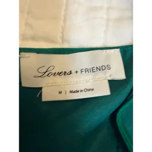 Lovers + Friends ELLIS MINI DRESS Lucky Charm Green Ruched Button thumbnail 7