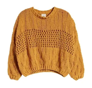 NWT Billabong Onward We Go Chenille Sweater Mustard L thumbnail 1