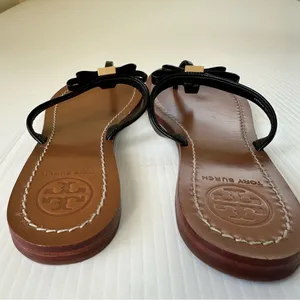 Tory Burch Leighanne Patent Leather Sandals Black, 8.5 thumbnail 8