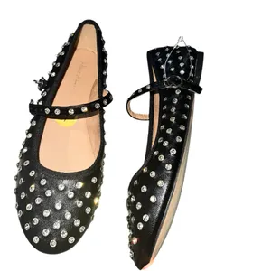 NEW House of Harlow 1960 Mary Jane Ballet Flats 7 Black Rhinestone Dazzle thumbnail 4