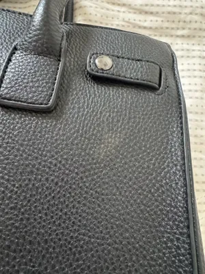Women’s black handle bag with metal design in the front thumbnail 11