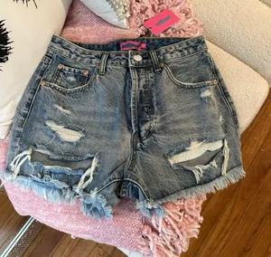 Edikted blue jean shorts thumbnail 1