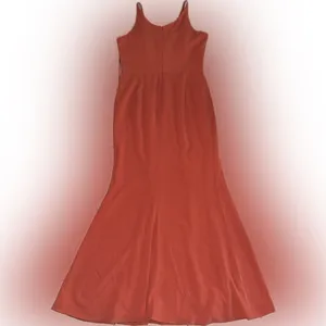 Dress The Population Iris v neck Slit Crepe maxi Gown in orange Size XL thumbnail 4
