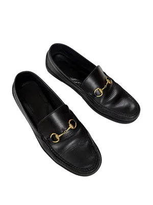 Gucci Horsebit Driving Loafers Black Leather Fits Mens US 8 Womens 9.5 thumbnail 3