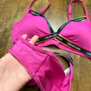 Calvin Klein Pink Branded Strappy Bikini Set Sz L/XL thumbnail 11