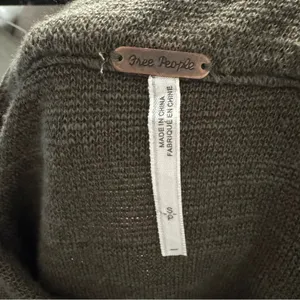 Free People‎ Olive Green Knit Sleeveless Tunic Vest Grommet Neck Womens Small thumbnail 6