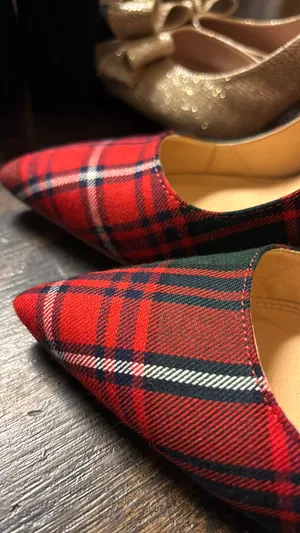 Liliana Heels Red Plaid thumbnail 4
