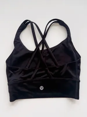 lululemon Energy Longline Bra - Shiny Black Size 2 thumbnail 4