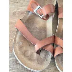 Yokono Tan Leather Toe‎ Loop Cork Slide Sandals Spain EU 40 US 9 thumbnail 2