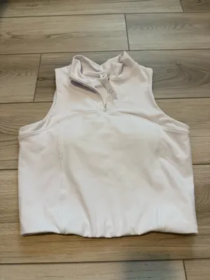 Gold Hinge White Day to Night Quarter Zip Top thumbnail 4