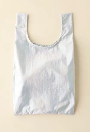 BAGGU Metallic Baby Baggu Reusable Tote Bag in Color Moonstone - NWT thumbnail 1