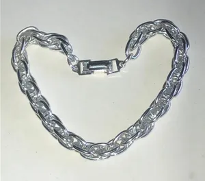 Germany Vintage Silver Tone Rope Chain Bracelet - Shiny Link Design thumbnail 1
