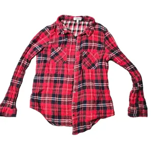 Cotton‎ On Red Plaid Button Down Flannel thumbnail 1