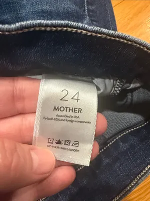 Mother The runaway fray precious heirloom distressed skinny flare jeans size 24. thumbnail 6