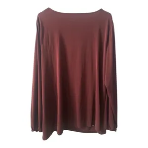 Michael Kors Burgandy Aysmmetrical Neck Long‎ Sleeve Blouse, 2X thumbnail 4