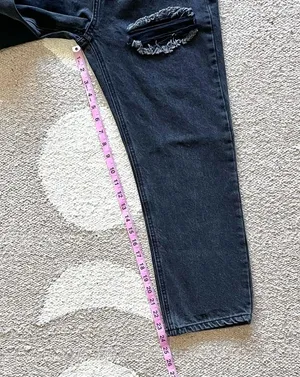 Adika Andor High Rise Straight Leg Cropped Jeans in Black Size 30 thumbnail 8