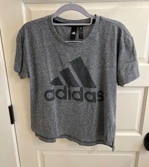 adidas Grey Crewneck Tee with Black Logo thumbnail 1
