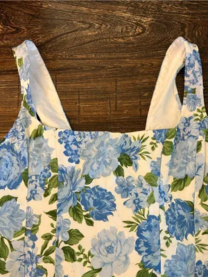 Show Me Your Mumu Mini Dress Womens XL Blue Floral Cottage Smocked thumbnail 4