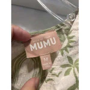 Show Me Your Mumu Green Floral Puff Short Sleeve Cut Out Mini Dress Size Medium thumbnail 4