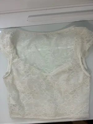 Garage Lace Crop Top White thumbnail 2