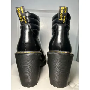 Dr.‎ Martens Persephone Heeled Boot Sz 7 Black Leather Lace Up Platform Lug Sole thumbnail 9
