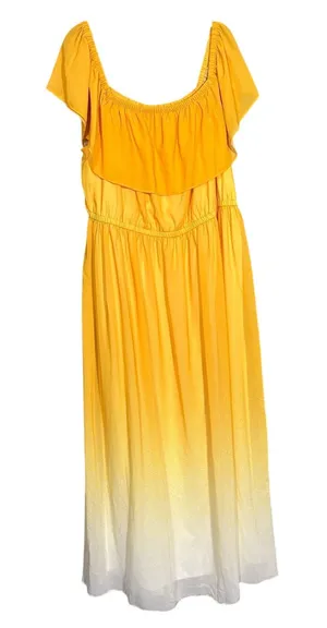 Lane Bryant Yellow Ombre Off The Shoulder Maxi Dress - 18/20 - Women's Plus Size thumbnail 1