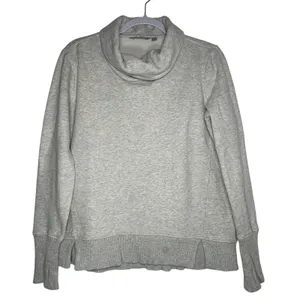 Athleta Womens Gray Cowl Neck Pullover Sweatshirt‎ Thumbholes Size S 8537 thumbnail 1