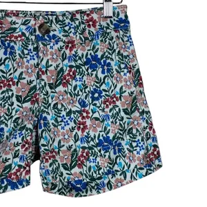 American Eagle Super Stretch Floral Print Shorts Multi-Color Boho Size 0 thumbnail 4