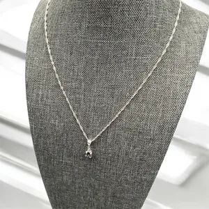 Sterling Silver Very Pretty Multi-green Crystal 925 Signed Pendant/ Silver plated Chain thumbnail 3