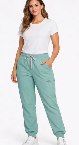 FIGS Zamora Jogger Scrub Pants Seafoam Green - Size Large Petite (LP) thumbnail 1