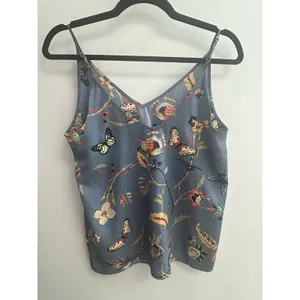 Abercrombie & Fitch Women XS Blue Butterfly Print Camisole Flowy Preppy Romantic thumbnail 4