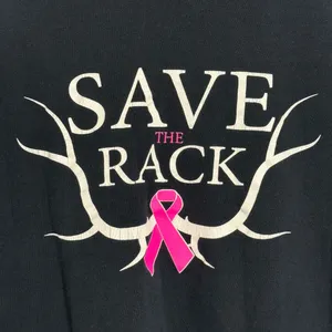 Gildan Save the Rack Breast Cancer Awareness T Shirt Women’s Size Medium Cotton thumbnail 2