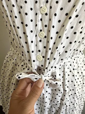 Polka Dot Spaghetti Strap Drawstring Mini Dress Size Junior 10 thumbnail 7
