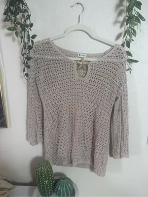 Cupshe Cream Crochet Open-Knit Beach Coverup with Starfish Accent thumbnail 3
