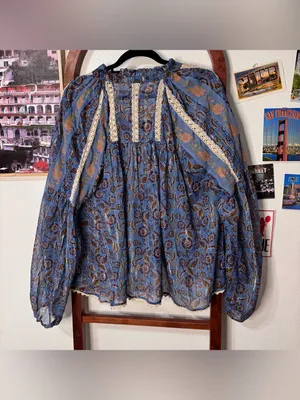 Free People Desert Dusk Tunic Blouse Top Flowy Boho thumbnail 6