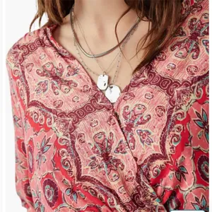 Free People "Falling For You" Floral Print Peplum Top Hibiscus Combo Size XS thumbnail 4