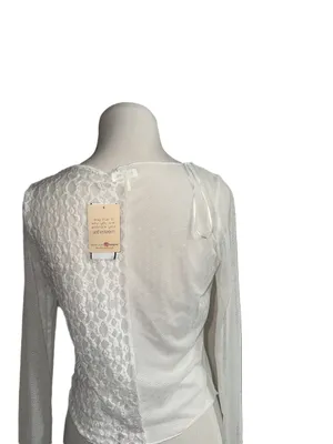 Self Esteem White Mesh Long Sleeve Top thumbnail 3