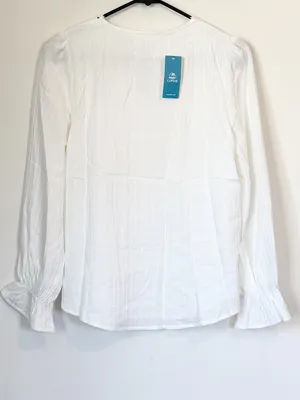 NWT Cupshe White Lace Blouson Sleeve Ruff Cuff Top - Size: Small thumbnail 5