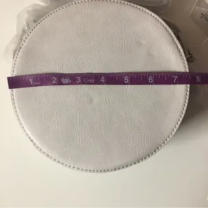 Francesca’s Collections Light Gray Faux Leather Circle Crossbody Bag NWT thumbnail 5