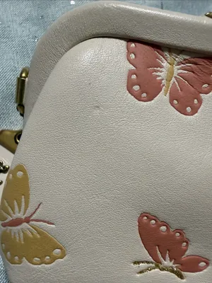 COACH 70512 Kisslock Coin Purse With Butterfly Print In Chalk/brass thumbnail 13