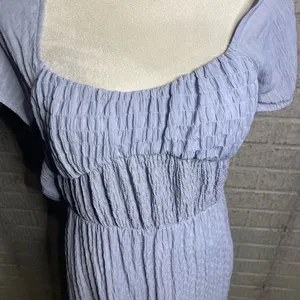 Lush NWOT Womens Purple Smocked Peasant Tiered Maxi Dress Size‎ Medium thumbnail 2