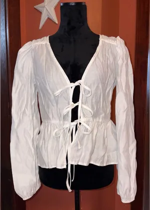 Topshop triple tie blouse thumbnail 1