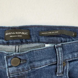 Banana Republic High Rise Wide Leg Crop Denim Jeans Dark Wash Plus Size 35 NWT thumbnail 4