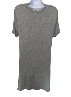 BCBGeneration Women's Gray Short Sleeves Pullover T-Shirt Dress Size L thumbnail 2