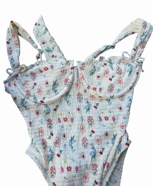 NEW DIPPIN' DAISY'S Fleur One Piece Swimsuit Printemps Smocked Underwire S thumbnail 1