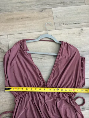 MISA Los Angeles Cap Sleeve V Neck Braided Tie Back Flowy Boho Maxi Dress NWT Rose Brown Sm thumbnail 8