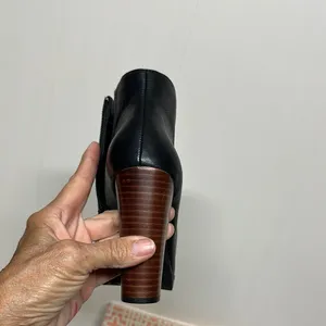 Gianni Bini Black and Brown Leather Ankle Booties thumbnail 3