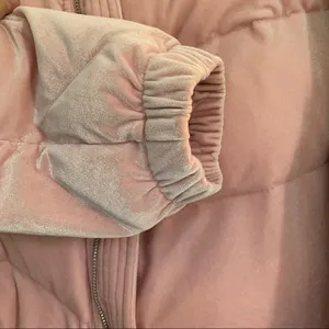 GAP pink down alternative crushed velvet coat thumbnail 8