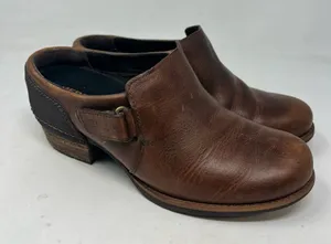 Merrell J42468 Leather Clog Mule Slip On Brown Stacked Heel Comfort Shoes 6 thumbnail 1